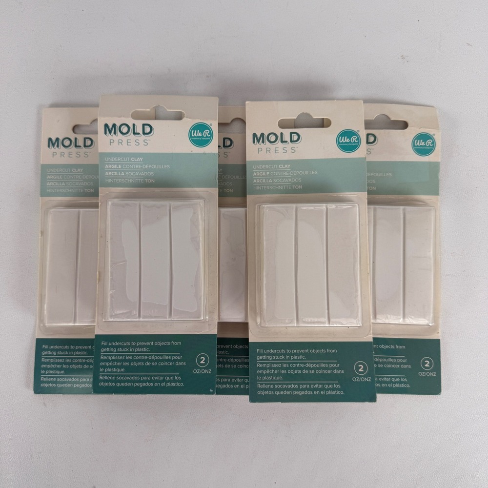Lot of 5 We R Memory Keepers Mold Press Undercut Clay 2oz White 661308